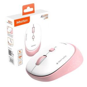 MOUSE INALAMBRICO MEETION / R571 / 2.4G / 1600DPI / SILENT / ROSADO