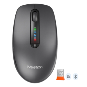 MOUSE INALAMBRICO MEETION BTM100R BATERIA RECARGABLE DUAL WIFI-BT BLACK