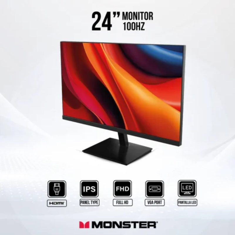 MONITOR GAMER MONSTER 24" PANEL IPS FHD 1080 /100HZ /HDMI-VGA - Imagen 3