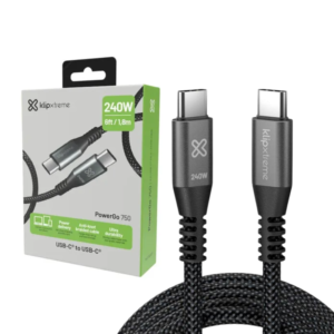 CABLE KLIPXTREME/ USB-C a USB-C/ 240W / POWERGO 750/ KAC-750-6FT/ 1.8M/ COLOR NEGRO