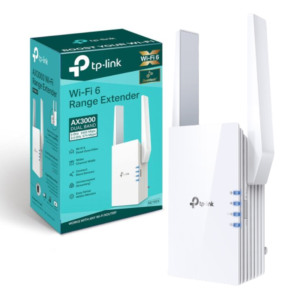 EXTENSOR DE RANGO WIFI AX3000 – RE705X / DOS ANTENAS EXTERNAS TP-LINK / DUAL BAND / WIFI 6 / WHITE