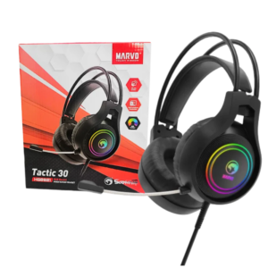 AUDIFONOS ALAMBRICO MARVO TACTIC 30 HG8921 RGB CON MICROFONO EXTERNO CONECTOR USB