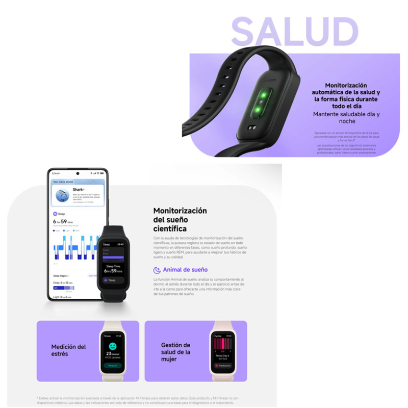 XIAOMI SMART BAND 9 ACTIVE M2435B1 NEGRO BT 5.3 /18 DIAS BATERIA - Imagen 4