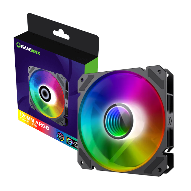 VENTILADOR GAMEMAX ARGB / 120MM / FN-12RAIMBOW-C9 / BLACK