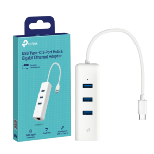 CONVERTIDOR USB-C A RJ45/ CON HUB DE 3 PUERTOS USB – 3.0 / TP-LINK UE330C / BLACK
